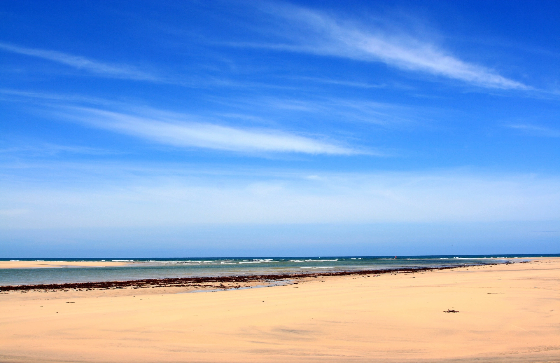 Bright blue skies above Hayle's three miles of golden sand