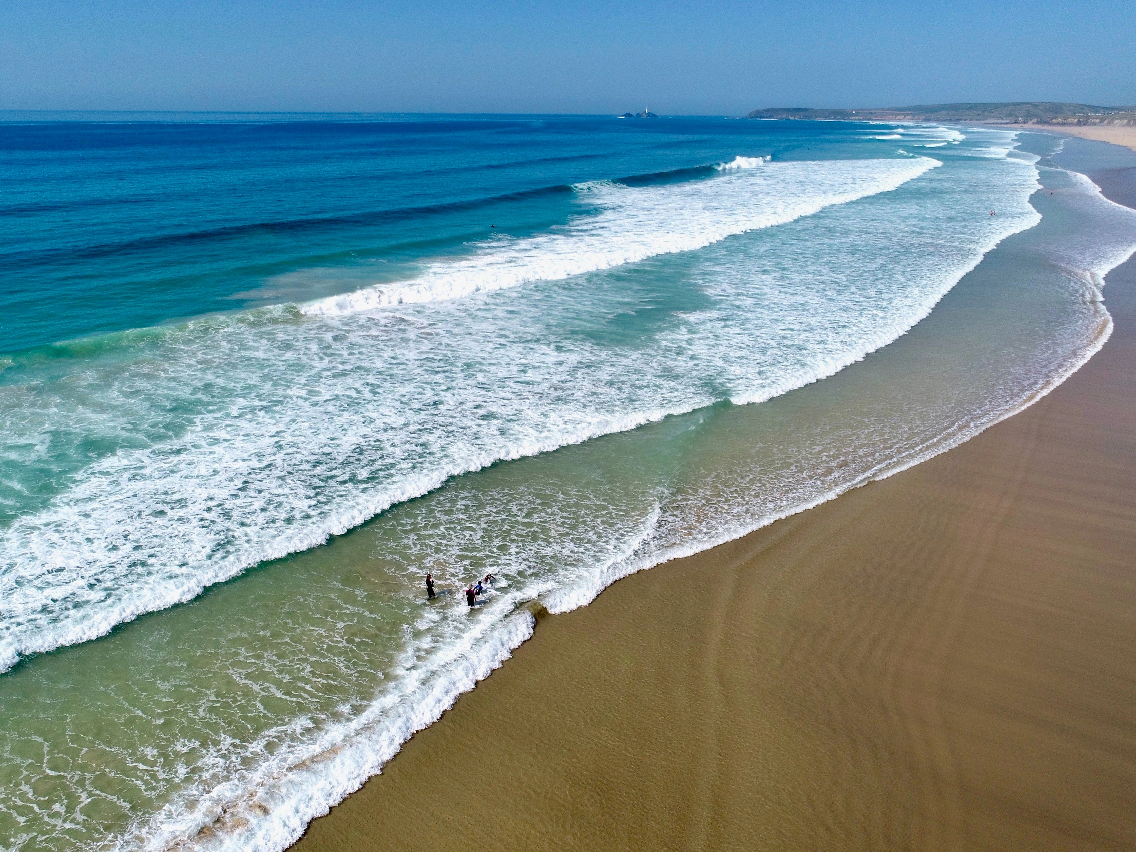 Hayle Beach in the golden sand